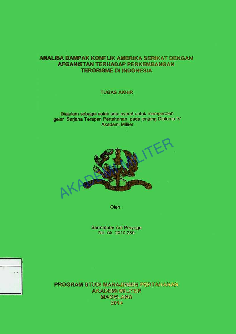 ANALISA DALAM KONFLIK AMERIKA SERIKAT DENGAN AFGANISTAN TERHADAP PERKEMBANGAN TERORISME DI INDONESIA